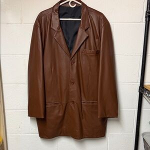Claude Lamont 52r brown leather jacket - good condition